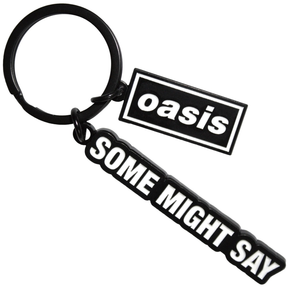 Oasis - Some Might Say Decca Logo Charm Keychain - Black/White